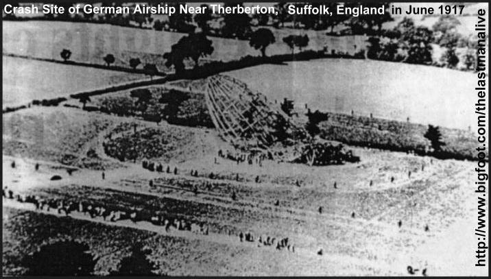 Crash Site Of German Airship L48 Near Therberton, Suffolk, England in June 1917