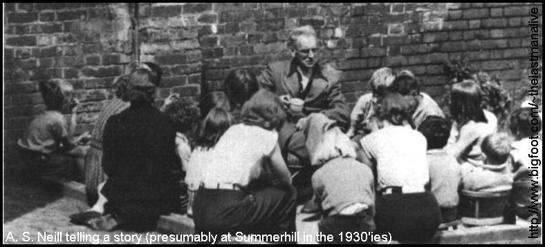 Neill telling a story (presumably at Summerhill in the 1930'ies)